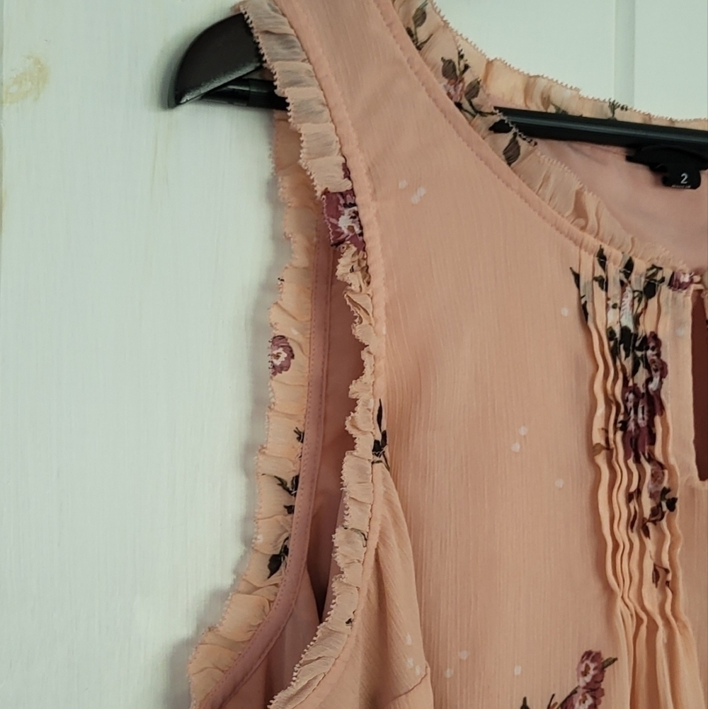 Torrid Chiffon Ruffle Trim Keyhole Tank - Picture 4 of 10